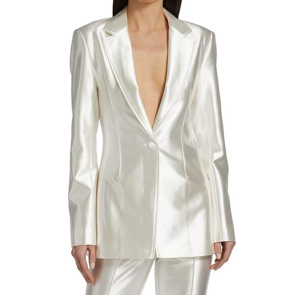 NWT Rotate Annette White blazer Bridal Wedding Chic US 6 - Picture 2 of 6